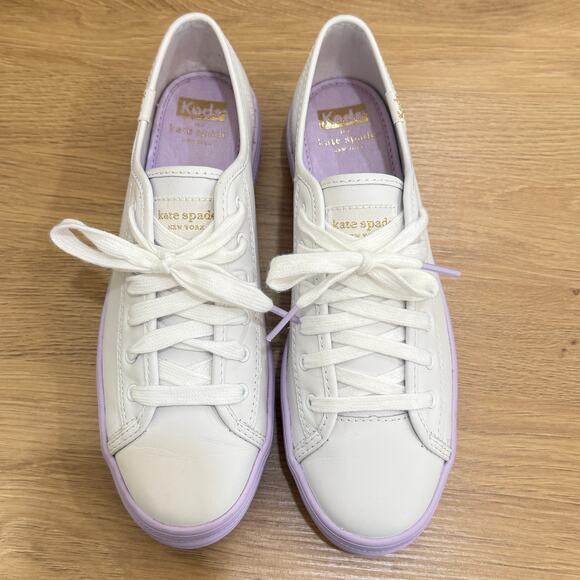 KEDS X KATE SPADE Triple Kick Colorblock Sneakers Size 7.5 Lavender Trimmed - Picture 2 of 10